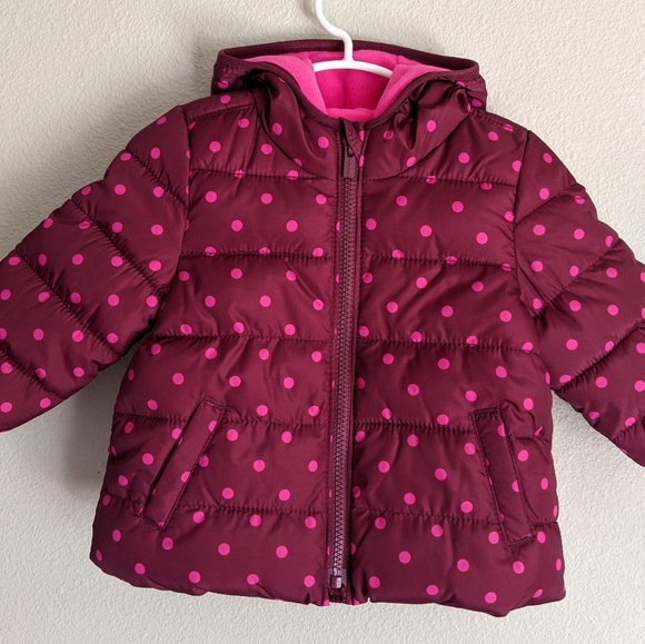 NWT Old Navy Maroon Pink Puffer Coat - Picture 5 of 6